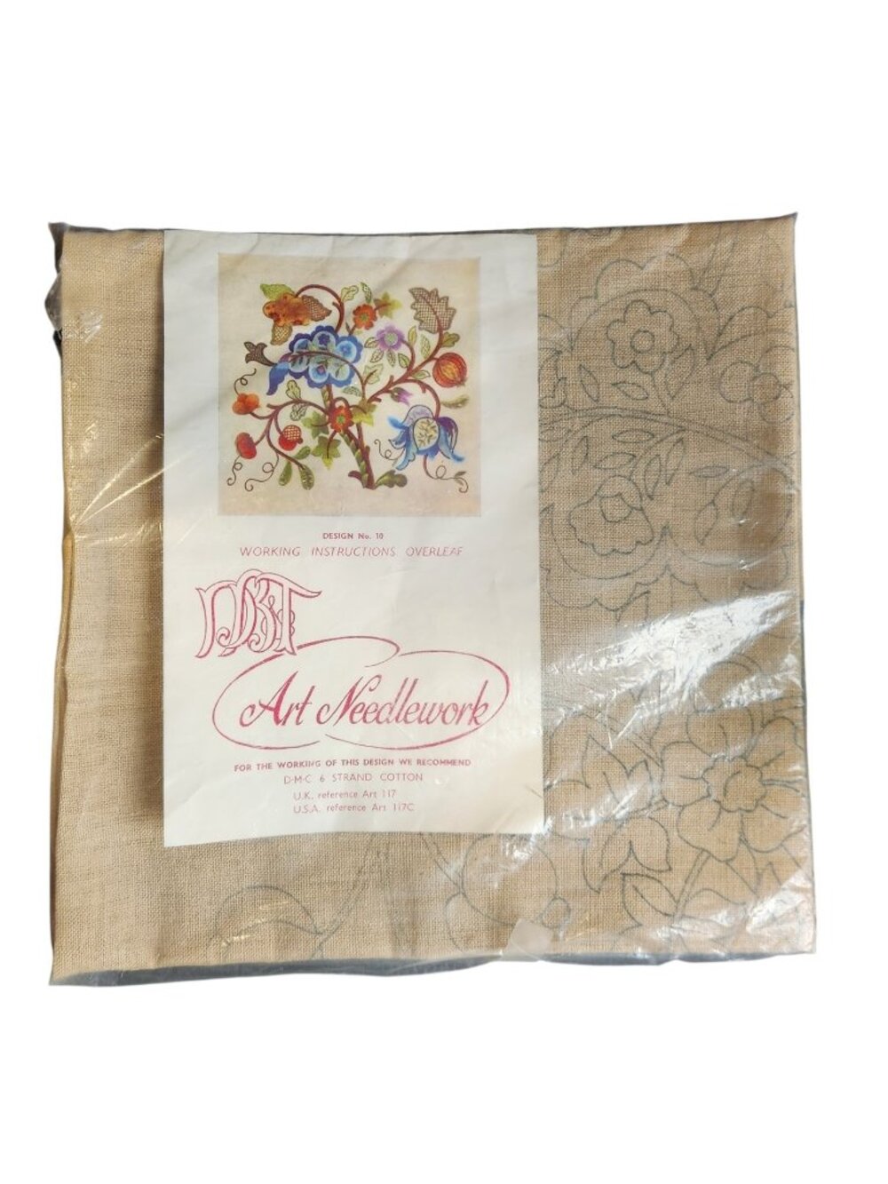 Vitg DB&T Art Needlework No. 10 Jacobean Pillow Cover Stamped Linen DMC Chart